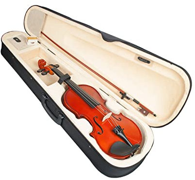 Violine Anfänger Akustisches Violinset 4/4-1/8 Mit Violinbogen+Kolophonium+Tuner+Steg+Dämpfer+Reinigungstuch+Etui+Saiten (Color : 1-8)