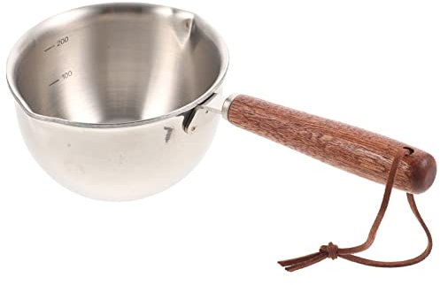 SHERCHPRY Suppentopf -Kochtopf Mit Ausgießer Yukihira-Pfanne Traditioneller Japanischer Topf Milchtopf Mit Holzgriff Kochtopf Für Ramen-Tempura-Milch 200Ml Nudeltopf