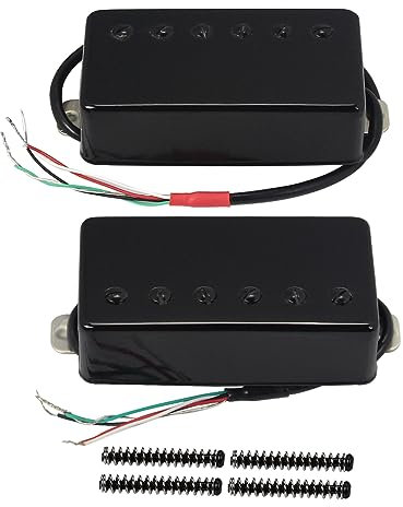 FLEOR Micros Humbucker Double Bobine Micros Cou et Chevalet Aimant Céramique Compatible avec Guitare Électrique Style LP pour Pièces de Guitare de Remplacement Noir