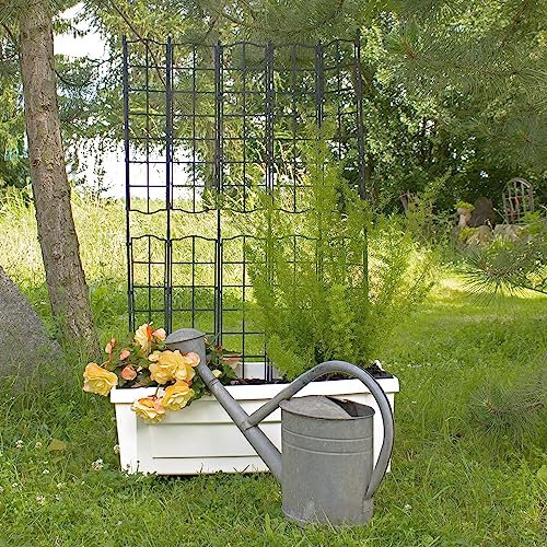 NYVI Pflanzkasten mit Rankgitter NYVIGreen 79x35x135 cm 42 Liter mit Bewässerungssystem Weiß - Pflanzkübel Spalier aus wetterfestem & recyceltem Kunststoff - Pflegeleicht, Montage ohne Werkzeug