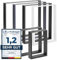 HOLZBRINK Tischbeine Metall Grau | Tischkufen/Tischgestell für Couchtisch, Esstisch, Schreibtisch, Sitzbank | 1 Stück Möbelfüße 70 x 72 cm
