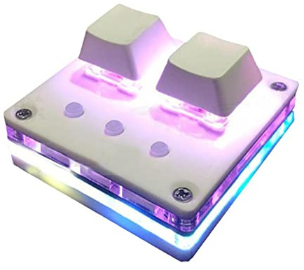 Mini clavier OSU à 2 touches Clavier de Programmation Clavier Macro Clavier mécanique avec interrupteur bleu
