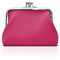WisePoint Petit Porte Monnaie, Mini Porte Monnaie en Cuir PU pour Les Femmes et Les Filles, Mini Pochette Portable avec Serrure de Baiser de Change, Clés, Boucles d'oreilles(Rose)