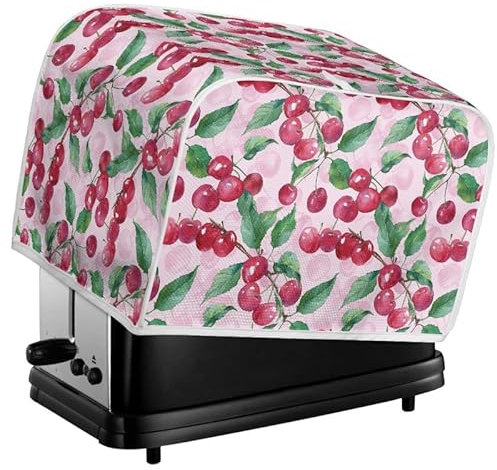 Kuiaobaty Housse anti-poussière pour petit grille-pain rouge à motif de fruits pour grille-pain à 2 tranches - Accessoire de cuisine