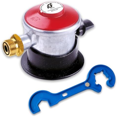 Bluecraft Gasflaschen Adapter für ausländische Gasflaschen in Spanien, Portugal, Norwegen UVM. Clip-On Jumbo 35mm für deutsche Gasregler 30mbar 50mbar