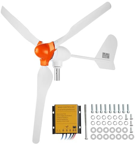 VEVOR Turbina Eolica 800W Generatore Eolico 12V a 3 Pale con Controller MPPT Direzione del Vento Regolabile Velocità del Vento Iniziale 2,5 m/s per Case Agricole Camper Barche