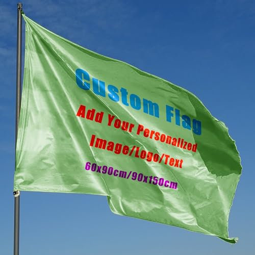 Generisch Personalisierte Gartenflagge 90x60cm, UV-beständig, DIY & Custom, für Zuhause, Garten, Außenbereich, Rechteckig, Grün