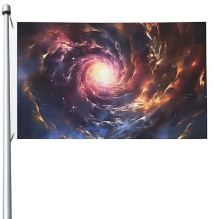 Flaggen 90 x 152 cm für den Außenbereich, doppelseitige Flagge mit Messingösen, Banner, Dekoration, kosmischer Sturm, Willkommensflaggen, 200D strapazierfähiges Polyester, Banner, große Flaggen für