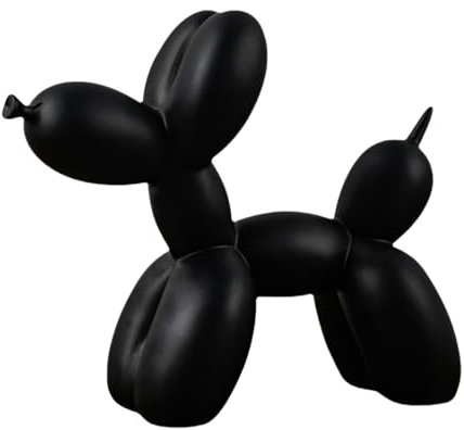 YOYUMI Skulptur Ballon Hund Ornamente Wohnzimmer Schlafzimmer Weinschrank Dekoration Kunstharz Kunsthandwerk Weiche Dekoration Schwarz