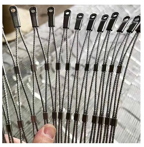 DTVEW 304 Edelstahl-Seilnetz, Flexibel Schutznetze, 10cm/2mm Gewebtes Netz Pflanzenkletternetz, Flexibles, Schlagfestes Sicherheitsnetz(0.6x2m)