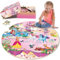 SYNARRY Giant Unicorn Floor Jigsaw Puzzle for Kids 3 4 5 6 7 8 Year Olds, 70 Piece Big Round Princess Mermaid Fairy Jigsaw, Unicorn Toys Gifts for Toddlers Children Girls