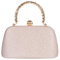 Michelle Moon Handtasche Damen Klein Elegant mit Glitzer | Abendtasche Champagner | Clutch Champagner für Hochzeit, Party und besondere Anlässe | Handtasche Damen mit abnehmbarer Schulterkette