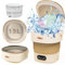 Portable Washing Machine, 2 in 1 16L Hand Mini Foldable Washer and Drain Basket, 2KG Small Washing Machine with Spin Dry for Baby Clothes, Underwear, Socks, Apartment, Camping, RV, Travel, Khaki