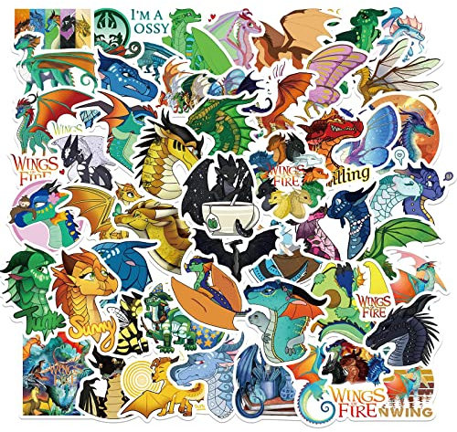 50PCS Fire Dragon Stickers for Laptop Water Bottle Luggage Snowboard Bicycle Skateboard Decal for Kids Teens Adult Stickers