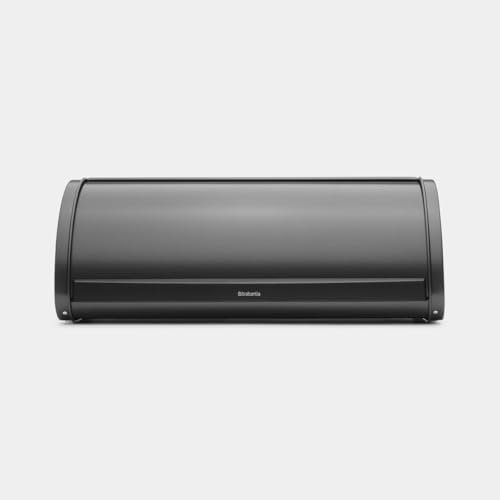 Brabantia Roll Top Bread Bin | Compact Bread Storage for Two Loaves | Airflow Base for Fresher Bread | Corrosion-Resistant Steel | Confident Grey