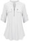 Lalala Bluse Damen Reißverschluss Langarmshirt Elegant Plissee Hemdbluse Z-Weiß-xg36 XXL