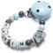 Personalisierte Baby Schnullerkette mit Namen – Verschiedene Modelle für Jungen und Mädchen, Perfektes Geschenk für Babys (grau, Auto)