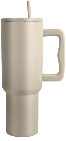 AWSGHLF 40oz Stainless Steel Vacuum Insulated Cup, Travel Tumbler with Straw Lid and Handle Double Wall Travel Flask Cup Mug Leak Proof Insulated Water Bottle Hot or Cold for Office Car (Black-A)