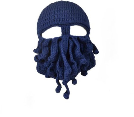 WRITWAA Oktopus-hut Strickmütze Wollmütze Maskenmützen Handgefertigte Hüte Blue