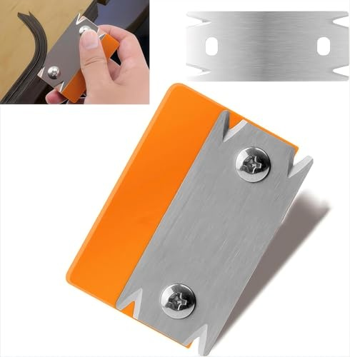 Yuentoen Veneer Edge Cutter, Single-Handed Planer for Woodworking, Portable Manual Edging Cutter with 1 Replacement Blade, Non-Slip Hand Planer for Wood, PVC, ABS Edge Cutter, Edging Tape (Orange)