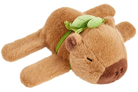 LHOEST Capybara Kuscheltier Armband Wasserschwein Kuscheltier Capybara Schnapparmband Kinder Jungen Mädche Capybara Plüschtier Wasserschwein Snap Armband mit Rucksack Geschenke Capybara Klatscharmband