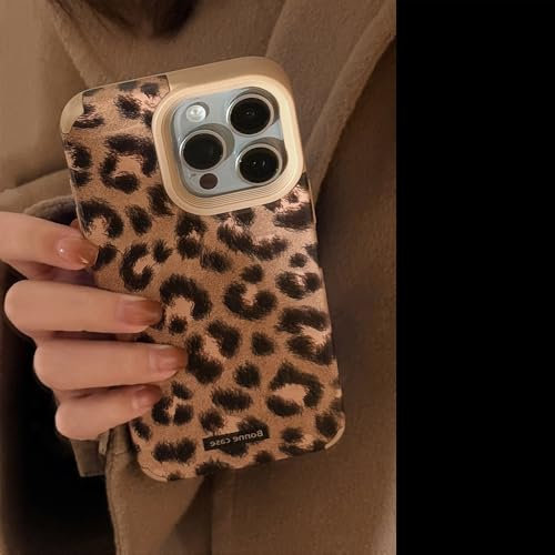 Cover Compatibile con iPhone 15 Plus/iPhone 14 Plus - Custodia Morbida Retrò Pelliccia Leopardo Lusso Case