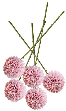 KESOTO 5 Piezas Bola de Crisantemo de Seda de Seda Nupcial, Rosa Morado