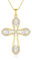 FANCIME Damen Kette Gold mit Kreuz Anhänger Kette aus 925 Sterling Silber, Gold Kreuz Anhänger mit Funkelnde Zirkonia Halskette Modeschmuck Geschenke für Damen Frauen, Kettenlänge: 40 + 5 cm