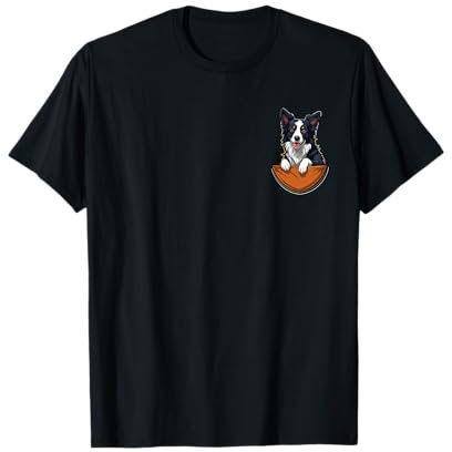 Border Collie Tasche Border Collie mit herausschauender Tasche T-Shirt