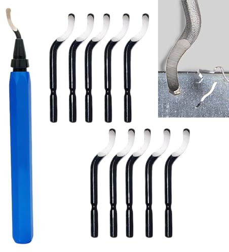 Deburring Tool Pipe Deburring Tool Deburring Tool 3D Printing Metal Handle Hand Deburrer with 10 Bs1010 Replacement Blades for Metal,Resin,Pvc Pipes,Copper Pipe,Plastic