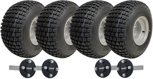 18x9.50-8 Twin Axle ATV Quad Trailer Kit 4 Knobby Wheels AL-KO Hub & Stub 408kgs