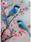 MAXBYE Zwei Blaue Vögel Diamond Painting Art Kits, 5D Blume Diamond Kunst Komplett Set DIY Gem Kunsthandwerk für Erwachsene Anfänger, Runde Diamant Bilder Kristall Kreuzstich Home Wall Decor 30x40cm