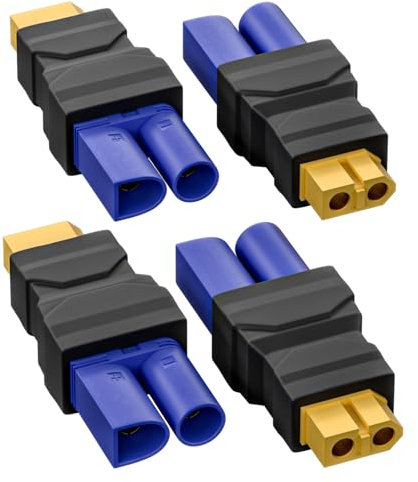 Cleqee XT60 Buchse zu EC5 Stecker Adapter Wireless Konverter 4 Stück für RC FPV Drohne Auto Lipo Akku Ladegerät ESC