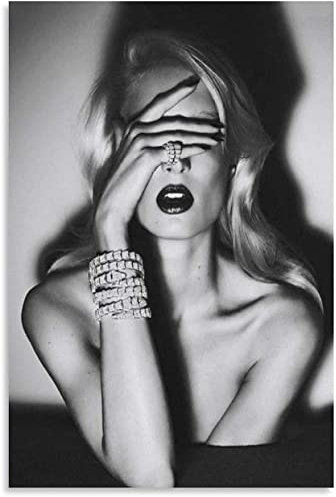 SDYYFF Bild Auf Leinwand 40 * 60cm Senza Cornice Helmut Newton moda in bianco e nero Poster Decorazione Soggiorno Camera da letto Pittura