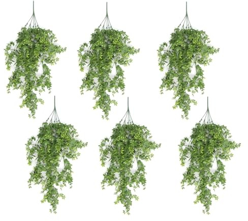 Leaf Artificial Hanging Plants Multipacks Fire Resistant UV Resistant, 6 X 81cm Forest Foliage