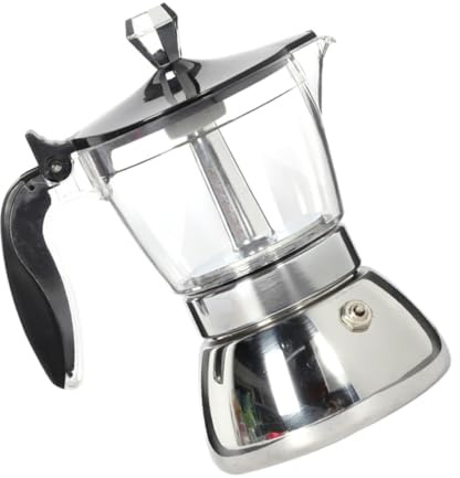 LOPUNER Caffettiera Manuale in Acciaio Inox Contenitore per Caffè Espresso Caffettiera Lucidata per Casa Hotel Bar e Viaggi
