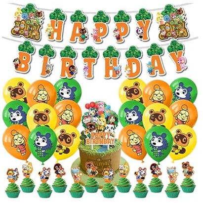 Geburtstagsdeko Animal Crossing Geburtstag Luftballons Animal Crossing Tortendeko Animal Crossing Girlande Geburtstag Animal Crossing Luftballons Deko