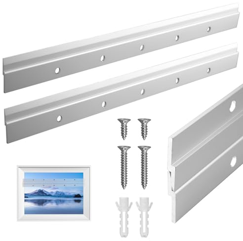 2 Paire Rail Fixation En Z, 30.5Cm Clip De Fixation Murale En Z, Fixation Miroir Mural Avec Vis, Ccroche Miroir Rail, Supports De Fixation Murale Barre En Z Pour Miroirs, Armoires, Toiles