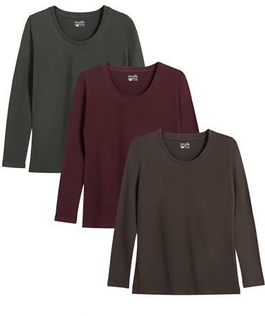 berydale Women's Bd159 Long-Sleeved Shirt (Pack of 3)