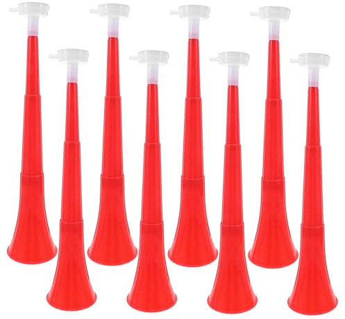 ERINGOGO 8 St Röd Teleskopisk Sporthorn Vuvuzela Megafon för Pojke Flicka Fotbollsljud och Karneval Bärbar Stadioleksak för Högljudd Hejaklack och Fest