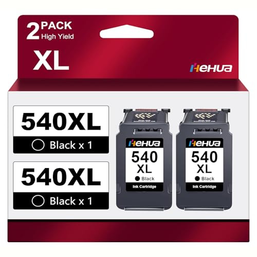 PG-540XL 540 Schwarz Druckerpatronen 540 XL Kompatible für Canon Druckerpatronen 540 540xl schwarz für Canon PIXMA TS5150 TS5151 MG3650 MG3350 MG3150 MG3250 MX535 MX475 MG4250 PG540XL (2 Schwarz)