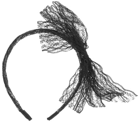 WRITWAA Damen Haarband mit Großer Schleife Vintage Haarreif aus Leichtem Stoff Schwarzes Stirnband für Party Fest Cosplay