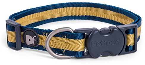 Petface Ocra Stripe Pattern Dog Collar, Medium