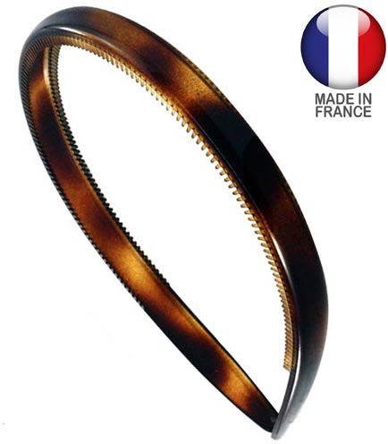 10 – 003 – Serre-tête pour cheveux avec dents de 1 cm, couleur tortue – Fabriqué en France – Serre-tête pour cheveux