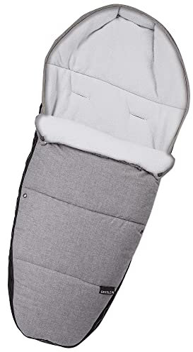 Gesslein Winterfusssack Sleepy │ Design 800 │Fusssack für Kinderwagen, Sportwagen, Buggy, Babywanne oder Schlitten │ Thermo-Funktion, Kuschel-Fleece, Mumienfunktion │ hellgrau meliert
