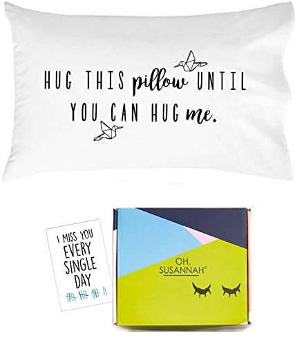 Oh, Susannah Hug This Pillow Until You Can Hug Me Art Deco King (20x40) schwarz