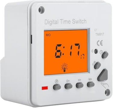 Elektronischer Timer Zeitschaltuhr, Aufputz Digital Zeitschalter mit Hintergrundbeleuchtung LCD Programmierbare Zeitschaltuhr für Haushaltsgeräte Straßenlaterne Neonlicht(220V AC)