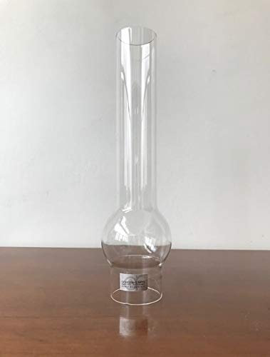 Abat-jour en verre, hauteur : 26 cm, diamètre base : 5 cm pour lampes à pétrole.