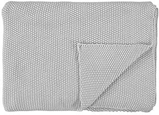 Marc O Polo Strick Dekokissen Plaid Nordic Knit Silver Plaid 130x170 cm
