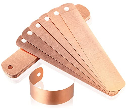 Hotop 30 Pieces 4.5 Inch Copper Plant Tags Long Copper Garden Labels Reusable Plant Tree Labels with 30 Pieces Copper Ties for Gardening Plants